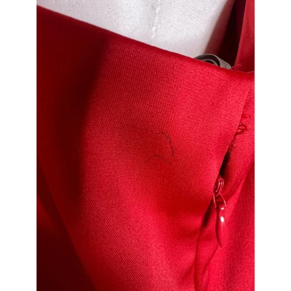 Taylor Red Fully Lined Party Dress Size 14 Ruffle Collar - Picture 8 of 9